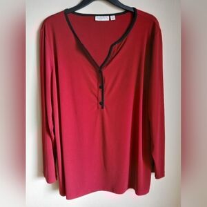 Susan Graver Red Tunic Top Size 1X